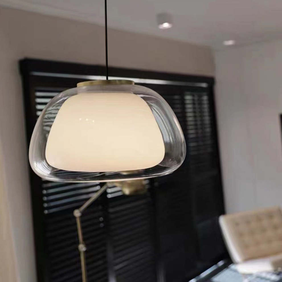 Aurora Milk Glass Pendant Light Modern Hanging Lamp | Fervei