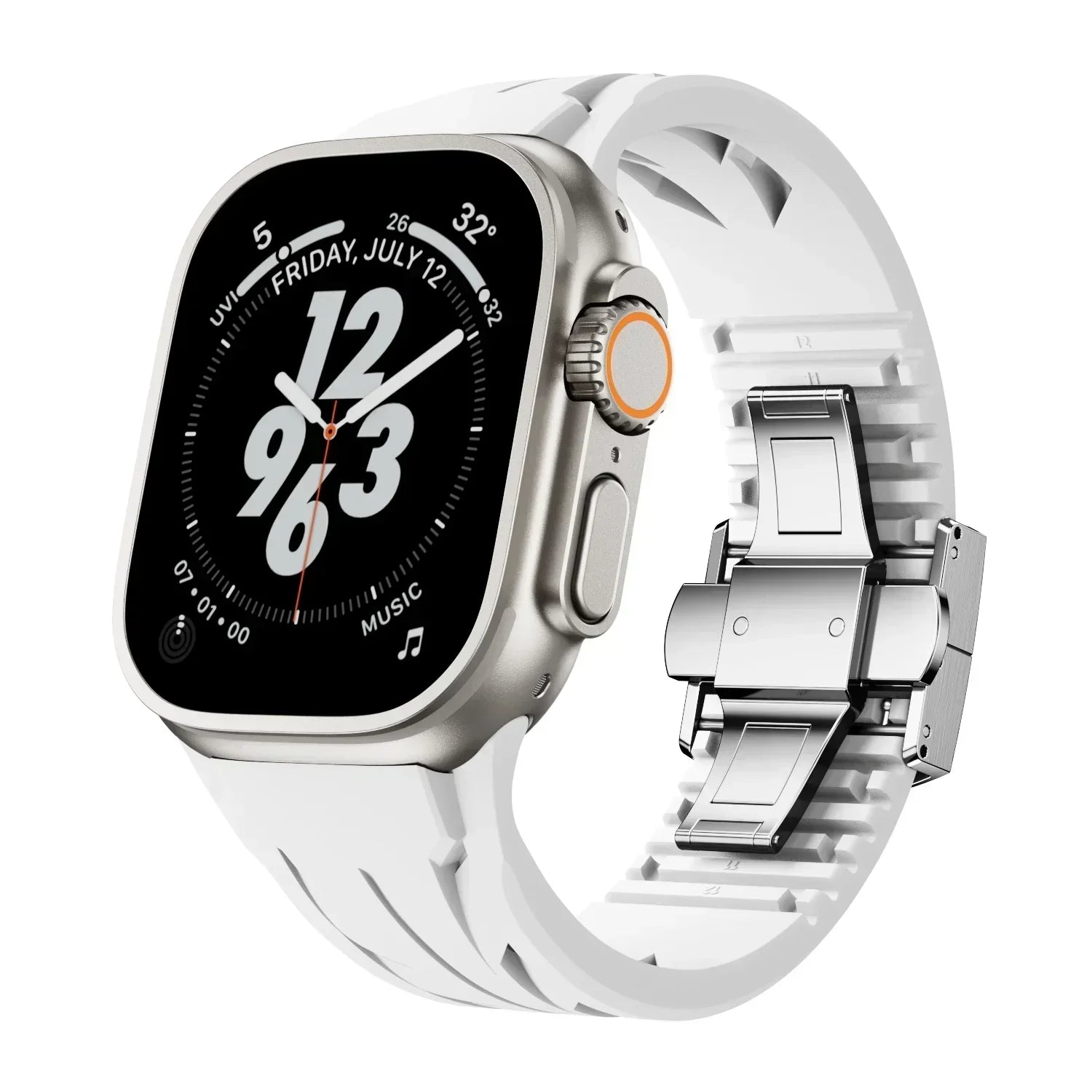 Premium Butterfly Buckle Rubber Band FKM For Apple Watch