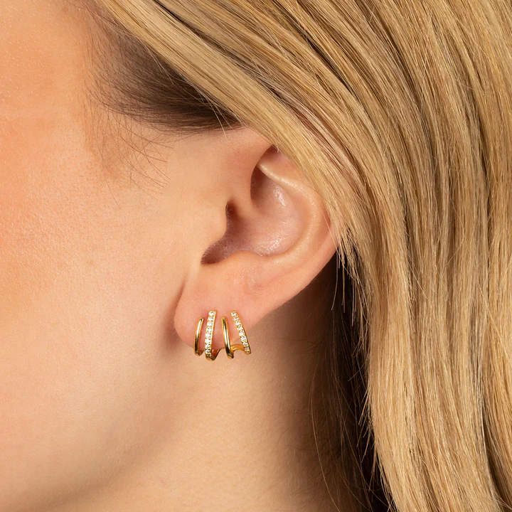 Boucles d'oreilles Astra Twist pour femmes, bijoux légers et remarquables, finition hypoallergénique | Fervei