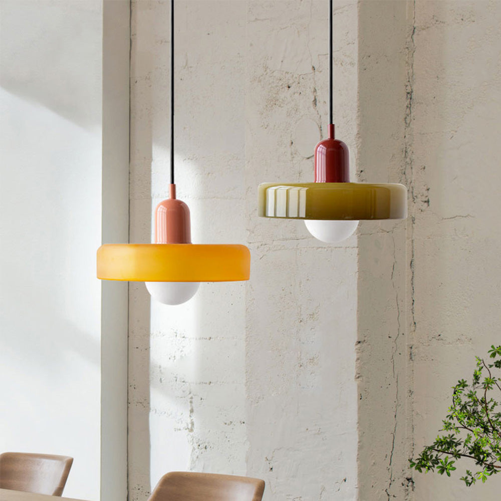 Bauhaus Colored Glass Pendant Light For Modern Homes