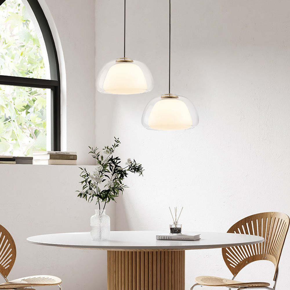 Aurora Milk Glass Pendant Light Modern Hanging Lamp | Fervei