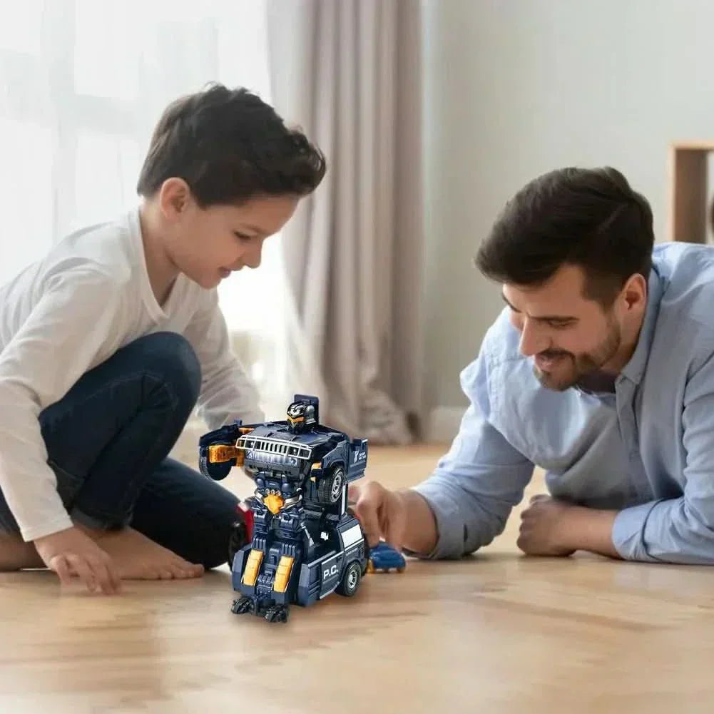 PulseRover 2-In-1 Police Car And Robot With Light And Sound