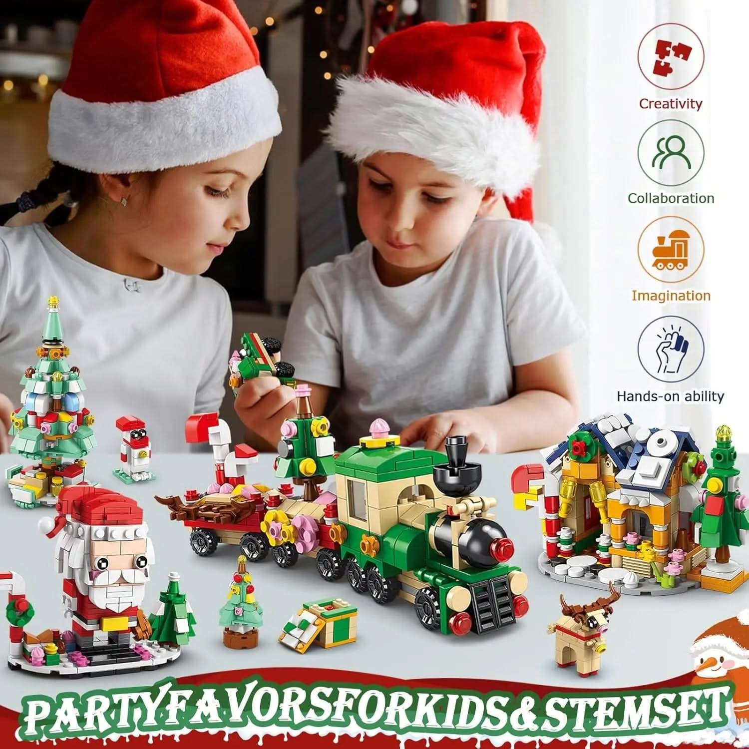Set creativo di costruzioni BrightBuild Studio per Natale, per bambini dai 6 anni in su