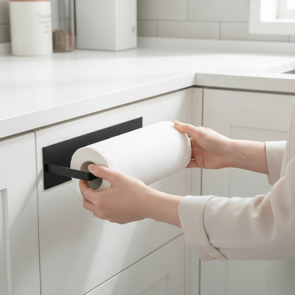 IronNest Mount Robust Paper Towel Holder With Iron Construction Easy To Install