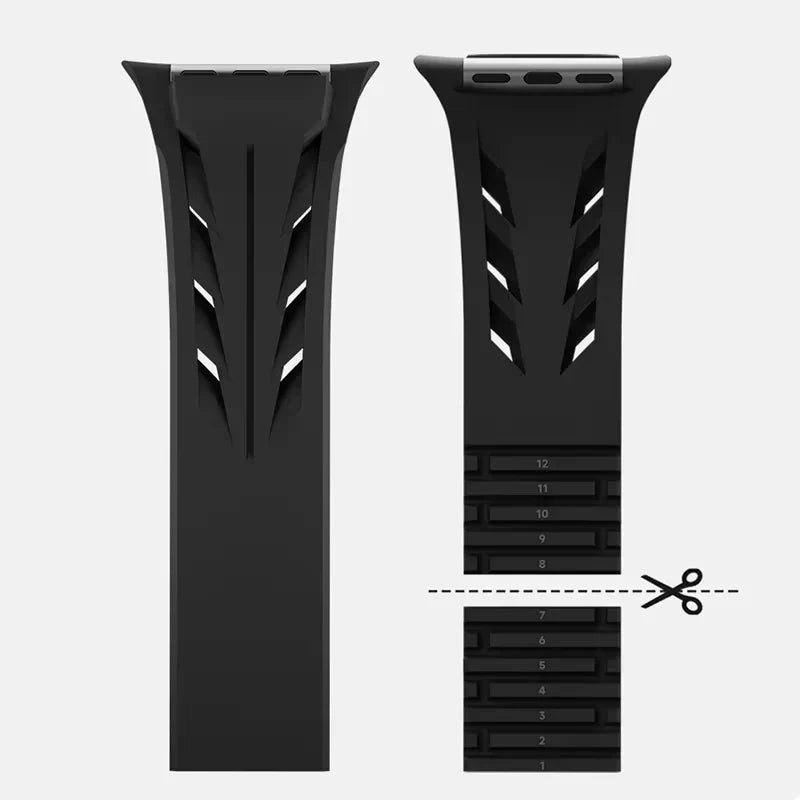 Premium Butterfly Buckle Rubber Band FKM For Apple Watch