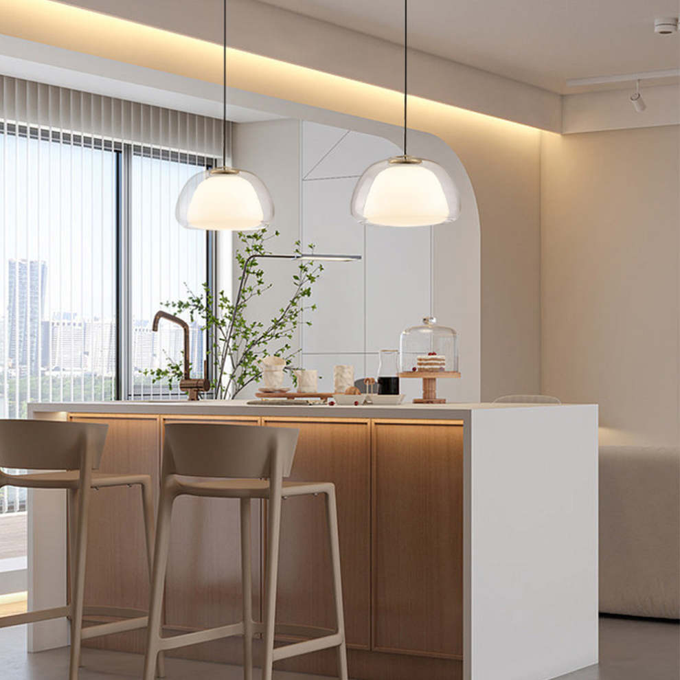 Aurora Milk Glass Pendant Light Modern Hanging Lamp | Fervei