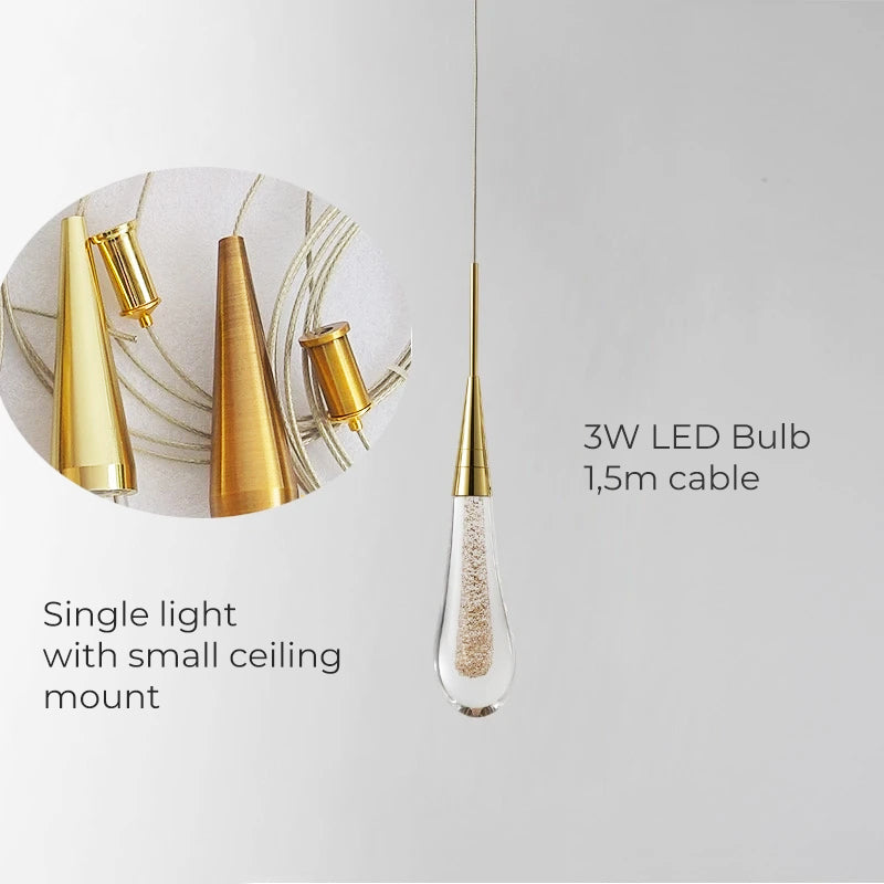 Lámpara colgante Aurora Glow Drop para espacios modernos | Fervei