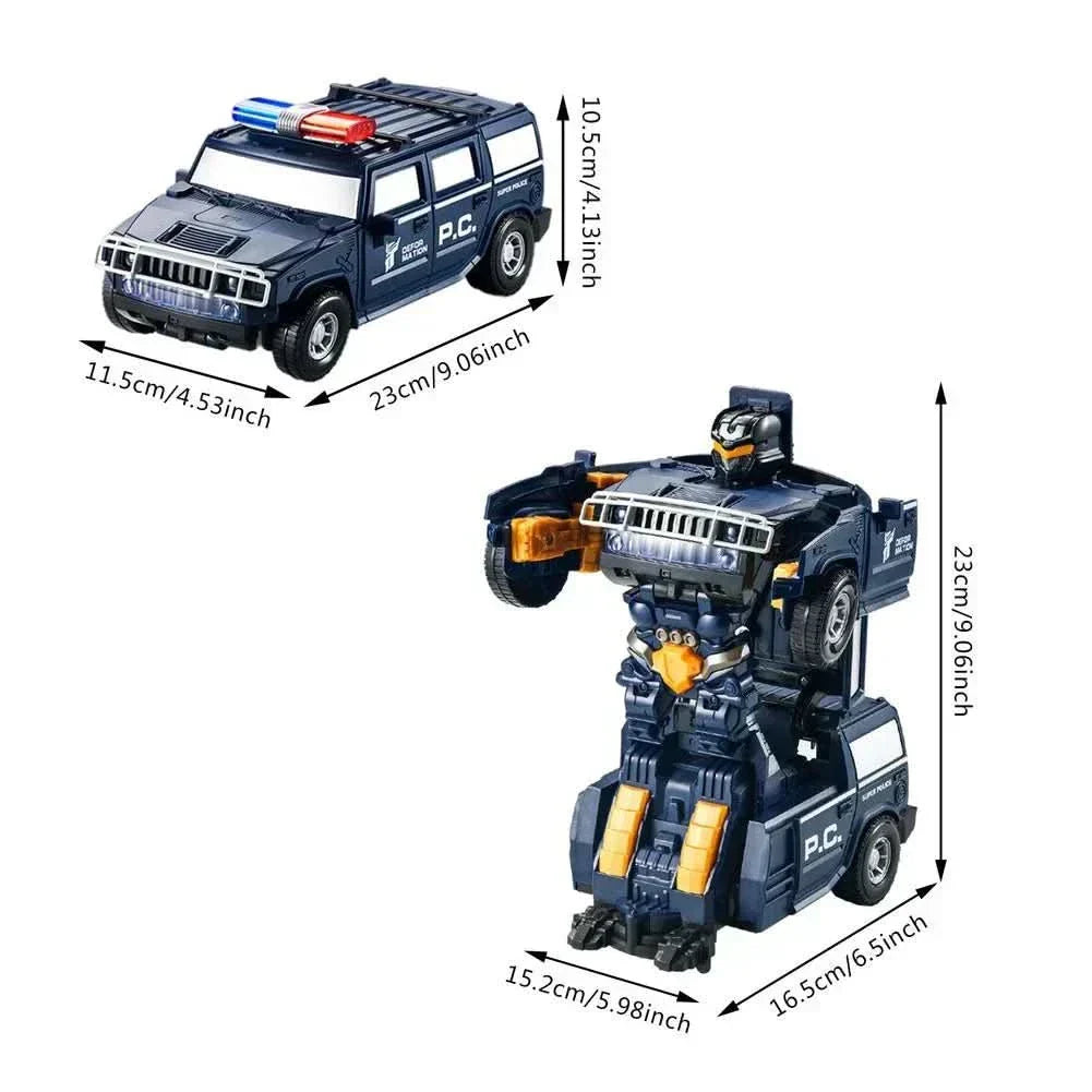 PulseRover 2-In-1 Police Car And Robot With Light And Sound
