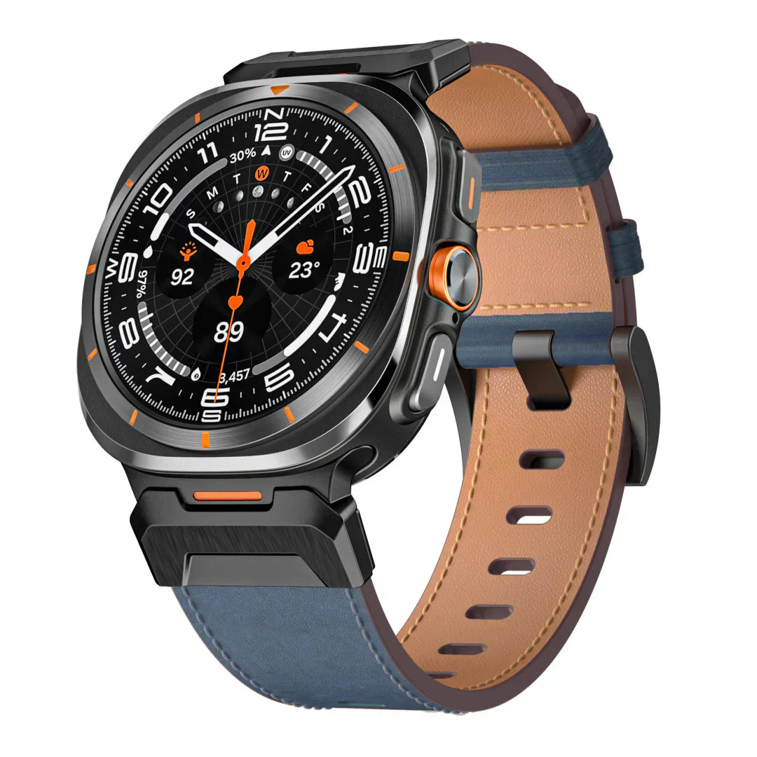 Kožený taktický řemínek kompatibilní se Samsung Galaxy Watch Ultra
