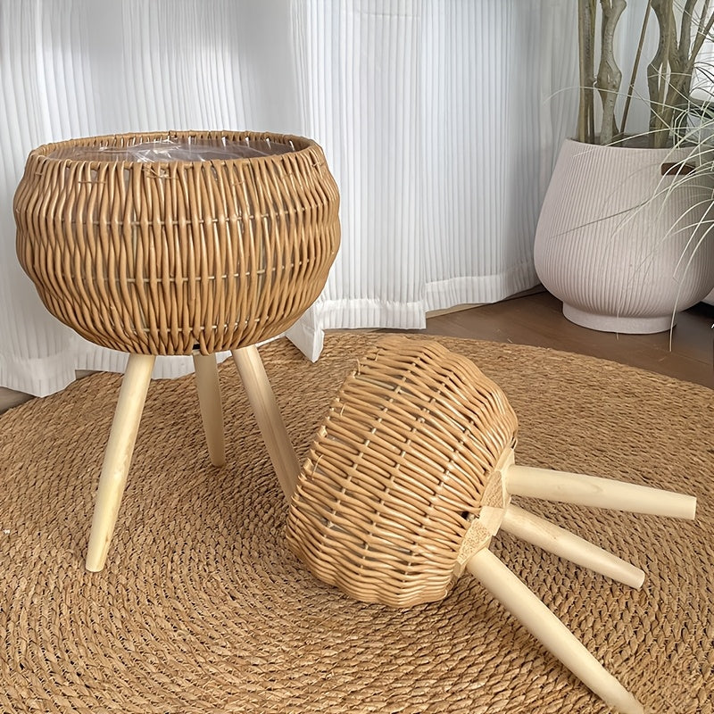 Boho kurv plantekasse sett for innendørs grøntstyling