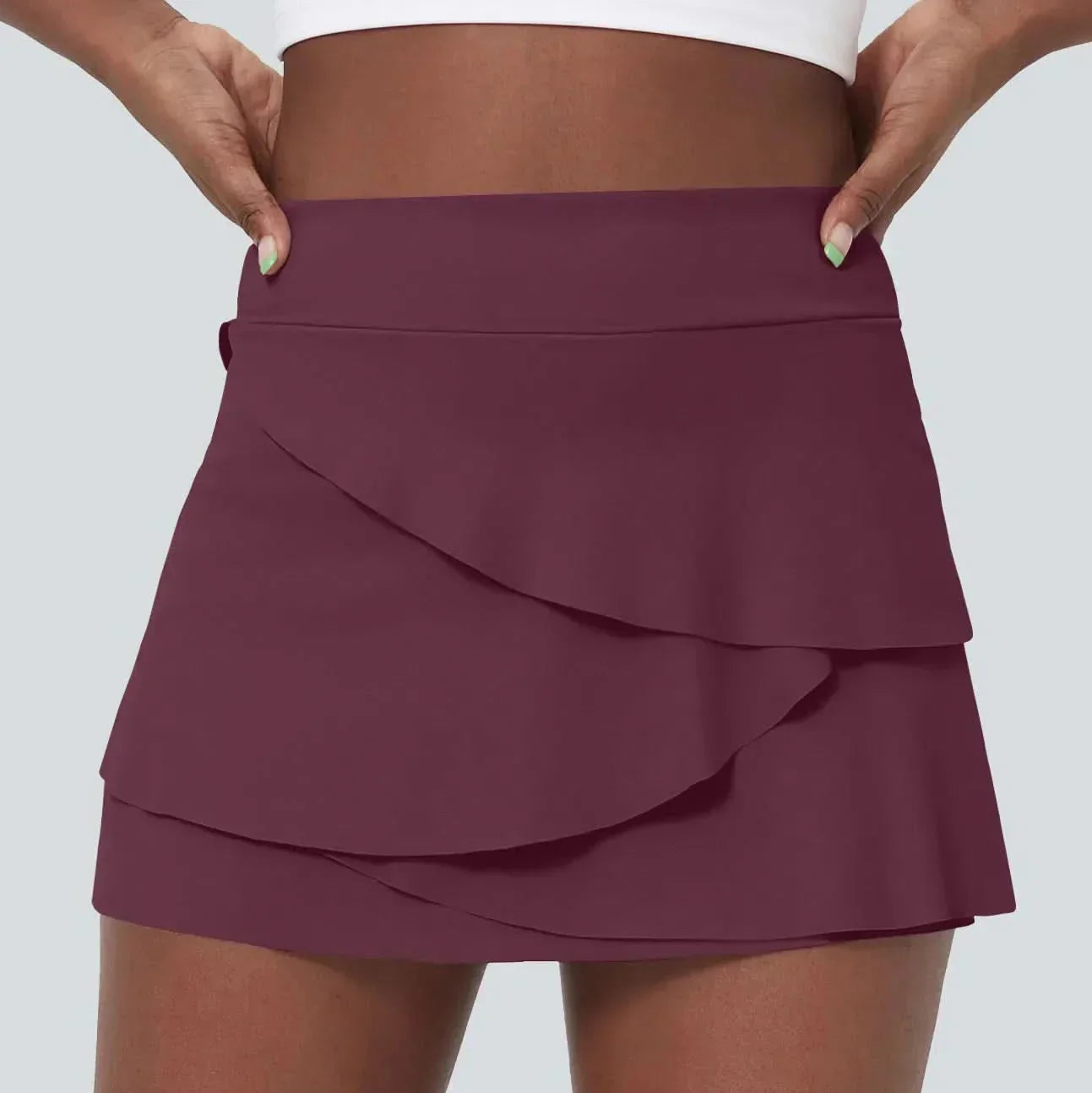 AeroBloom Airy 2 az 1-ben golf szoknya réteges kialakítással és zsebekkel