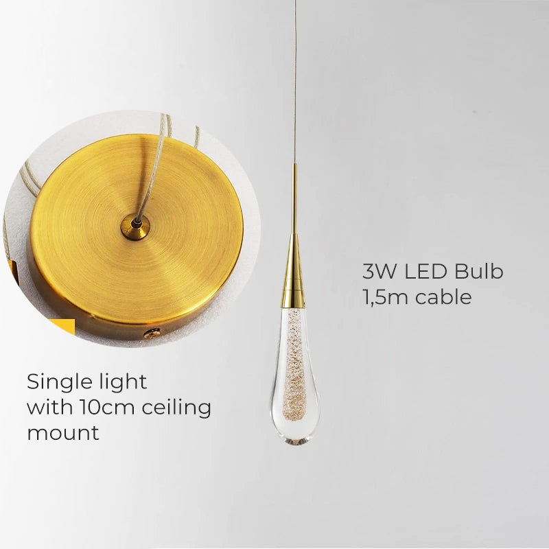 Lámpara colgante Aurora Glow Drop para espacios modernos | Fervei
