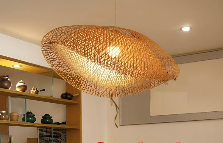 Lampada a Sospensione in Rattan LumaNova Avela per Soggiorni