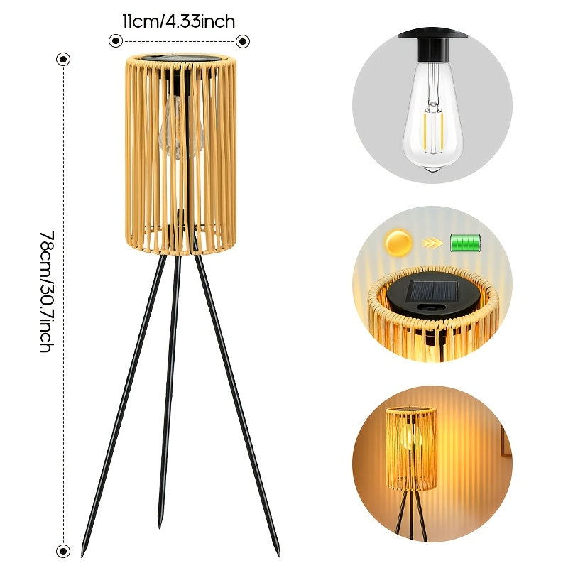 Handwoven Solar Floor Lamp