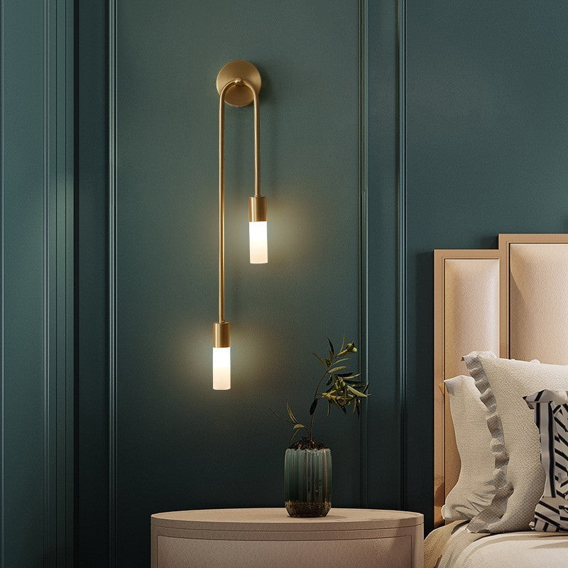 LumaNova Two-Light LED Gold Wall Lamp For Living Room