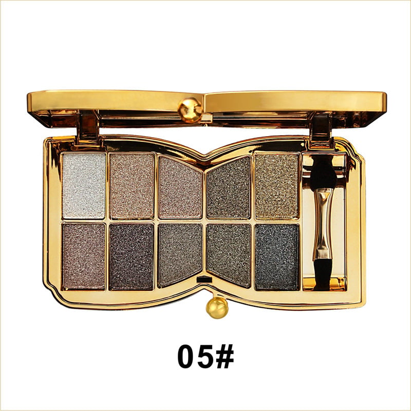 Palette de fards à paupières pailletés 10 couleurs – Poudre maquillage à effet brillant haute brillance pour un maquillage des yeux glamour – Pigmentation intense