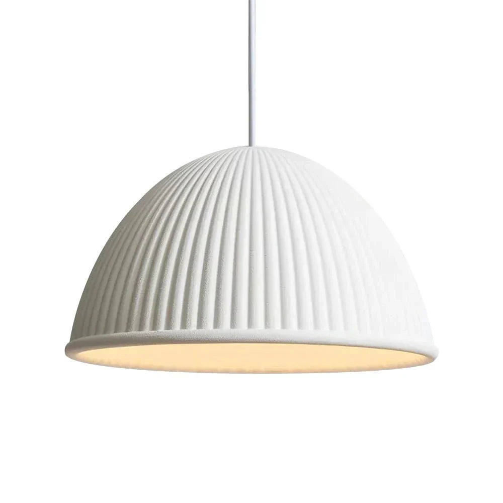 Moderne Harz Kuppel Pendelleuchte mit Rippenschirm, ein Licht