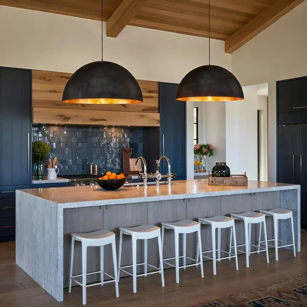 Industrial Oversized Metal Dome Pendant Light, 1 Light
