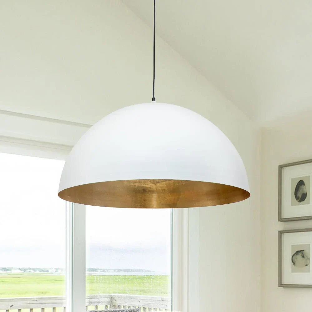 Industrial Oversized Metal Dome Pendant Light, 1 Light