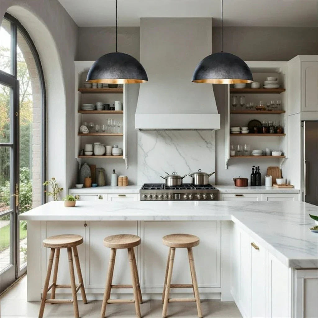 Industrial Oversized Metal Dome Pendant Light, 1 Light