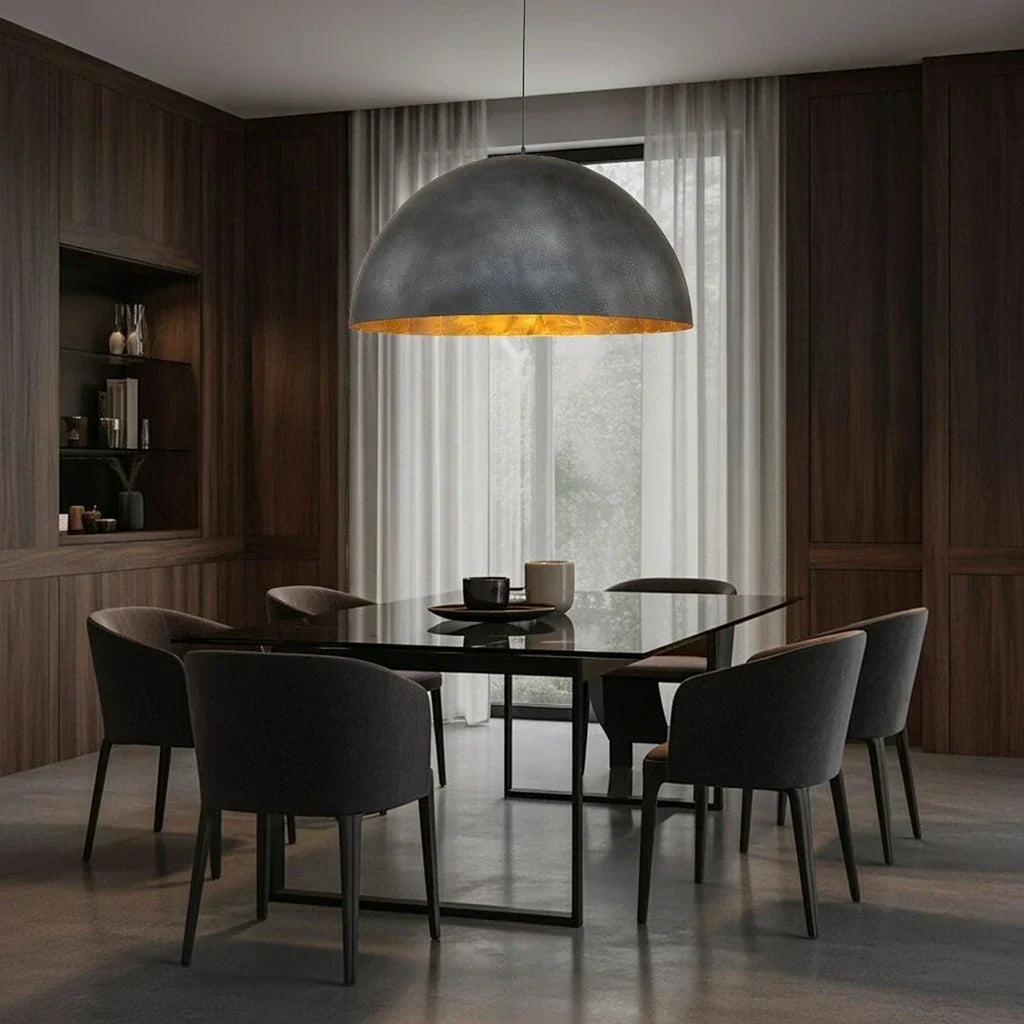 Industrial Oversized Metal Dome Pendant Light, 1 Light