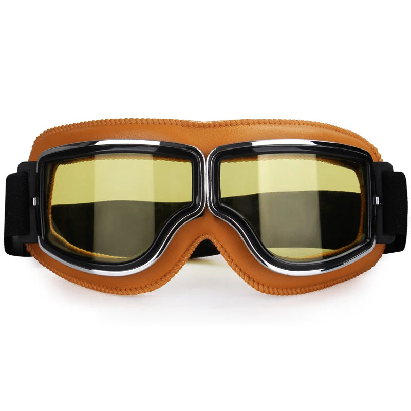 Retro Motorcycle Goggles for Glasses Wearers, Anti-Fog, UV Protection