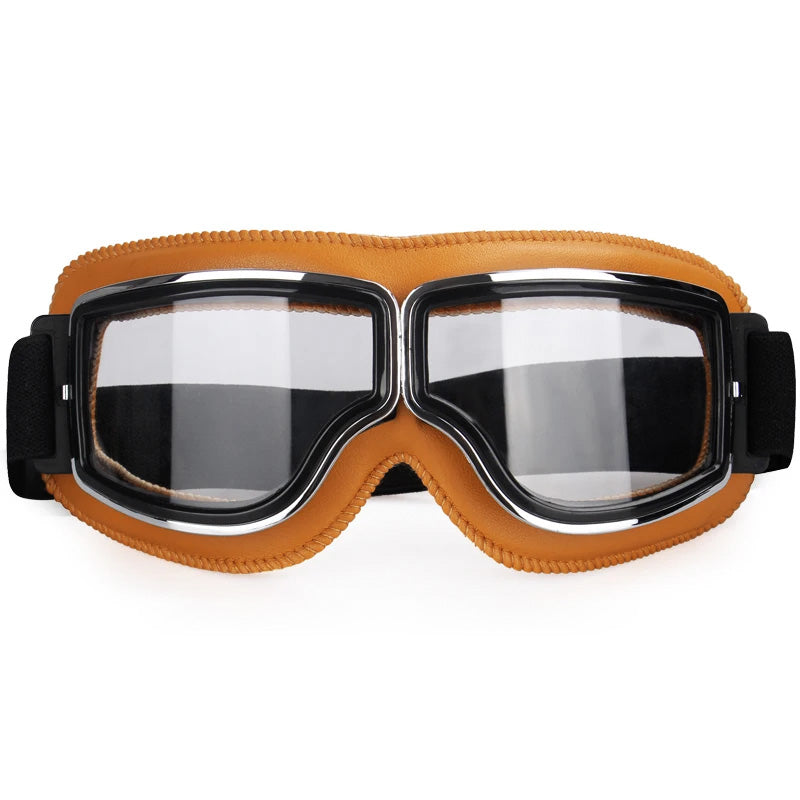 Retro Motorcycle Goggles for Glasses Wearers, Anti-Fog, UV Protection
