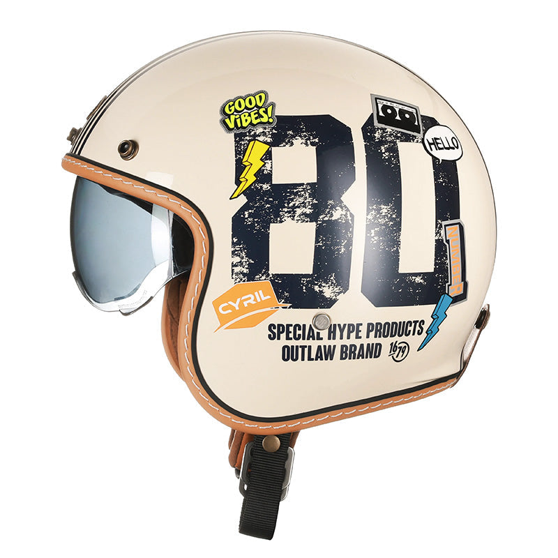 JetLite Offener Helm mit federleichtem ABS-Gehäuse und zeitlosem Retro-Stil