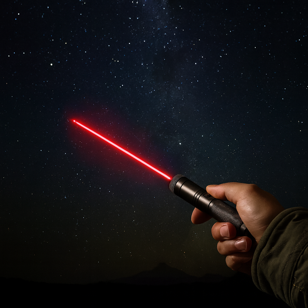 Laserosoitin-taskulamppu säädettävällä tarkennuksella, USB-ladattava, 10 000 metrin kantama