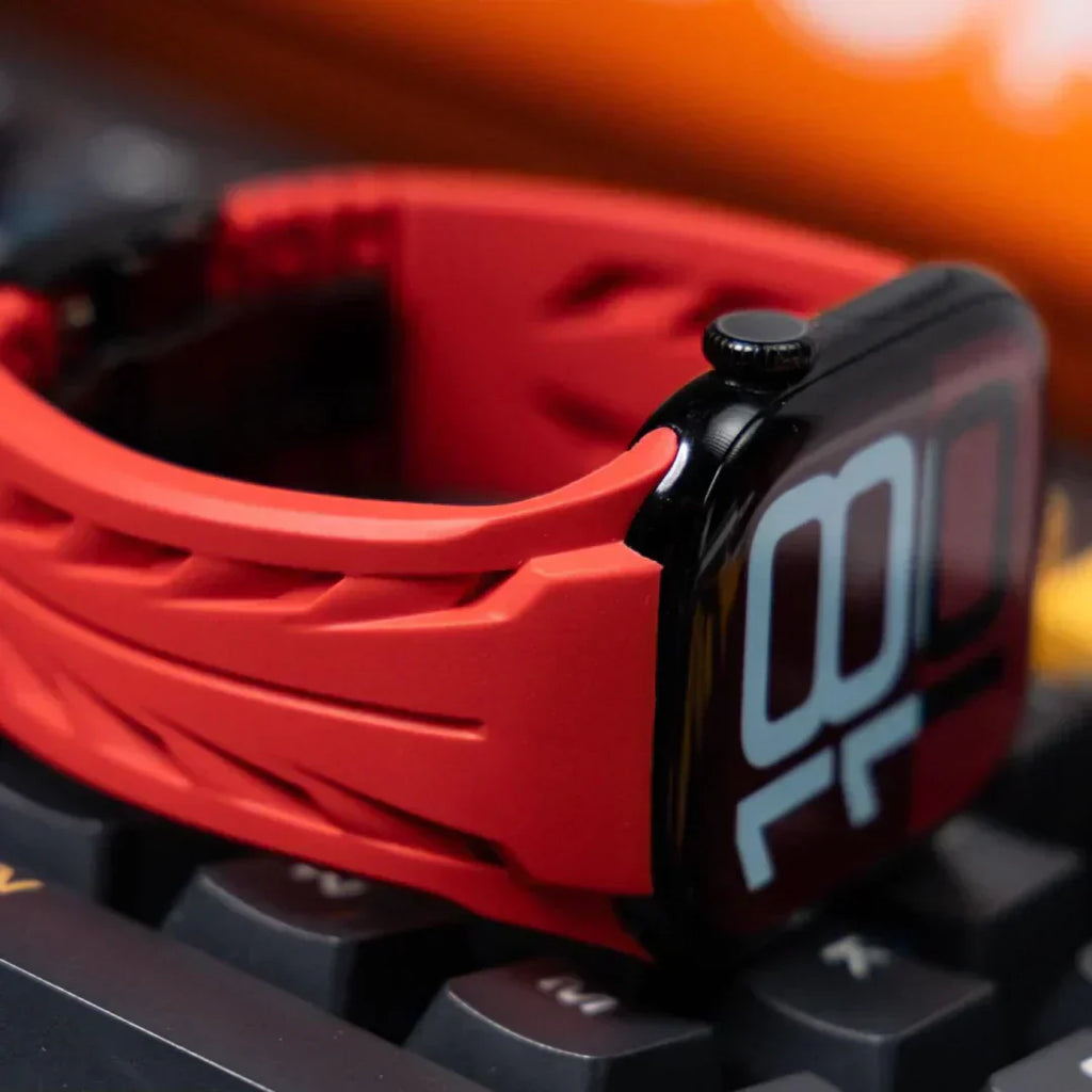 Premium Butterfly Buckle Rubber Band FKM For Apple Watch