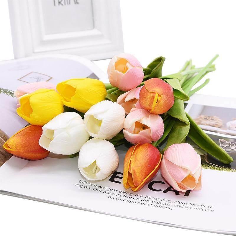 Flores Artificiales de Tulipanes Falsos de 10 Piezas