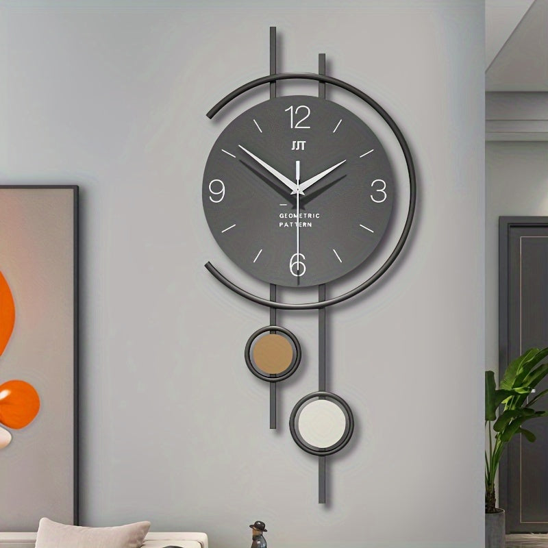 Silent Scandinavian wall clock with minimalist iron frame design