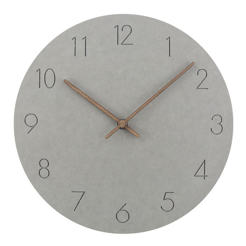 Horloge murale silencieuse norvégienne minimaliste, bois 29 cm, mouvement silencieux, design scandinave