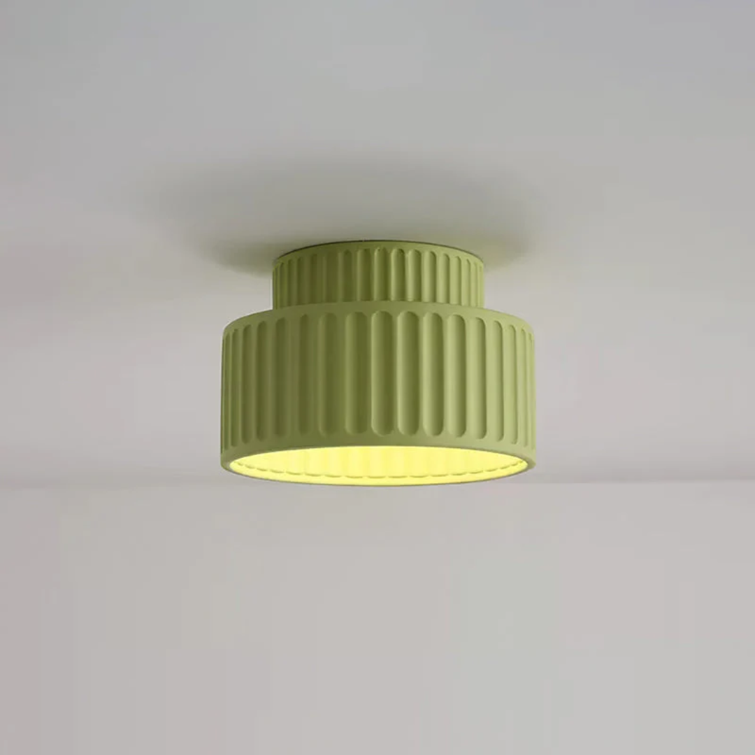 LumaArc Ribbed Vintage Ceiling Light For Low Ceilings
