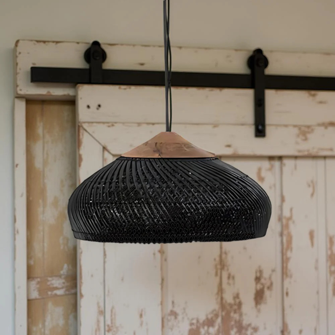 LumaRattan ručně tkané ratanové boho závěsné stropní světlo
