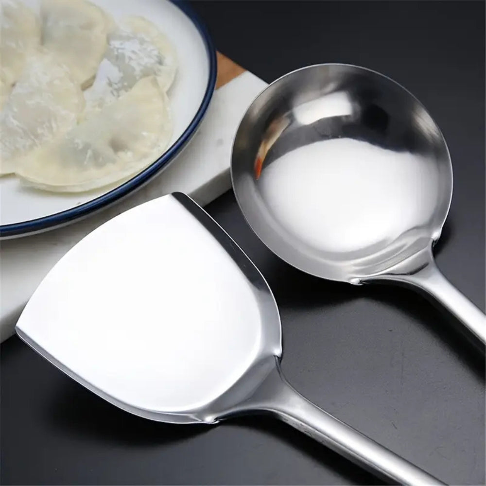 Set med köksredskap i rostfritt stål med ergonomiska handtag, 5 delar