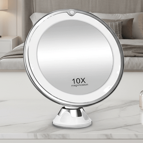 Gleam Precision 10x LED Makeup Mirror for Precise Beauty