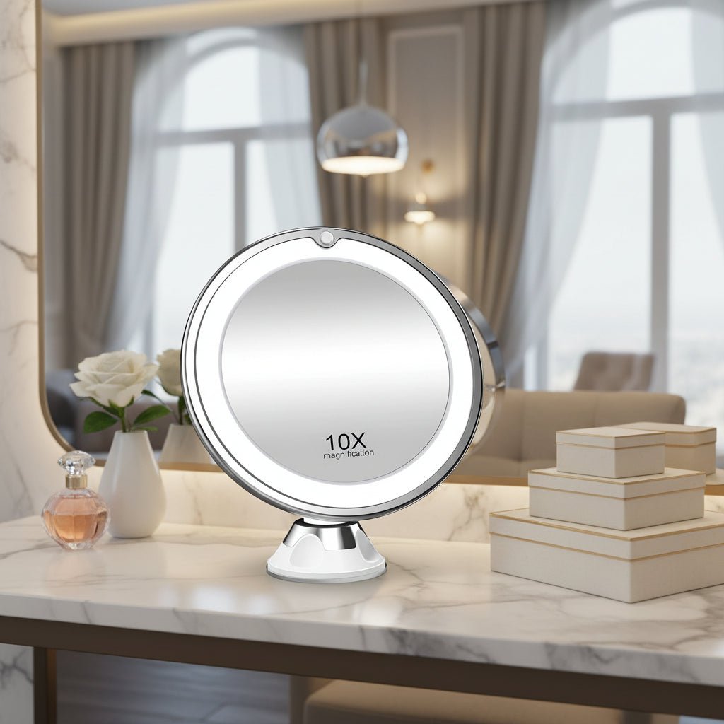 Gleam Precision 10x LED Makeup Mirror for Precise Beauty