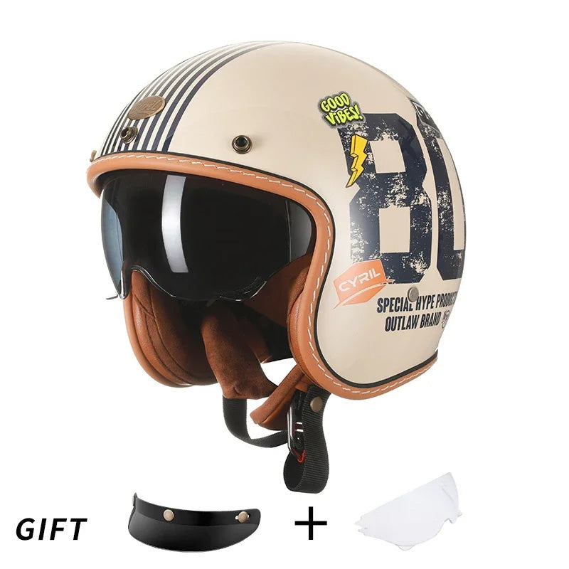 JetLite Offener Helm mit federleichtem ABS-Gehäuse und zeitlosem Retro-Stil