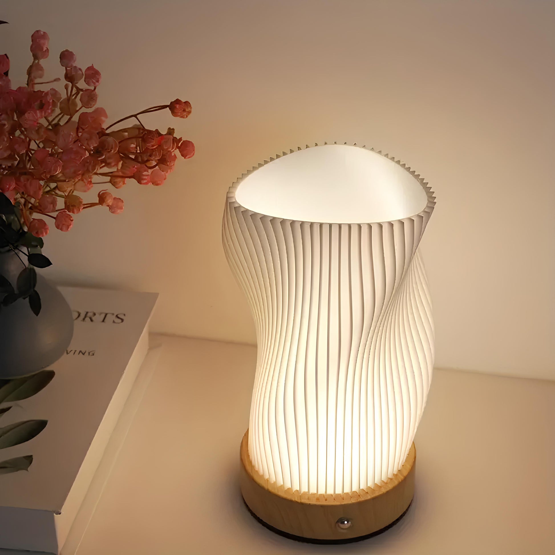 LumaWave Glow Dimmable Wavy LED Table Lamp for Home