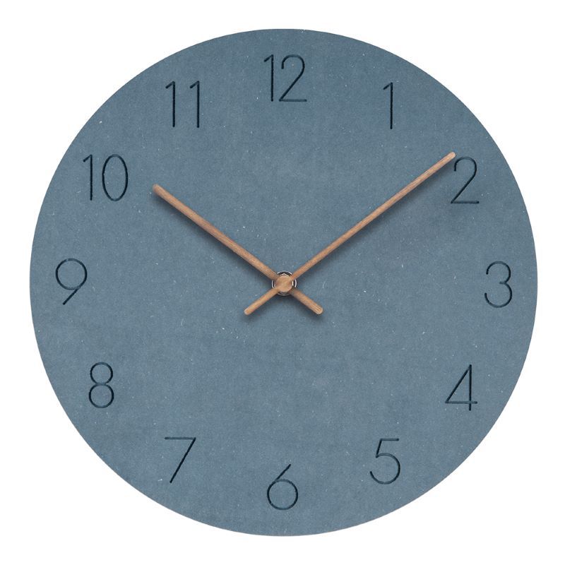 Horloge murale silencieuse norvégienne minimaliste, bois 29 cm, mouvement silencieux, design scandinave
