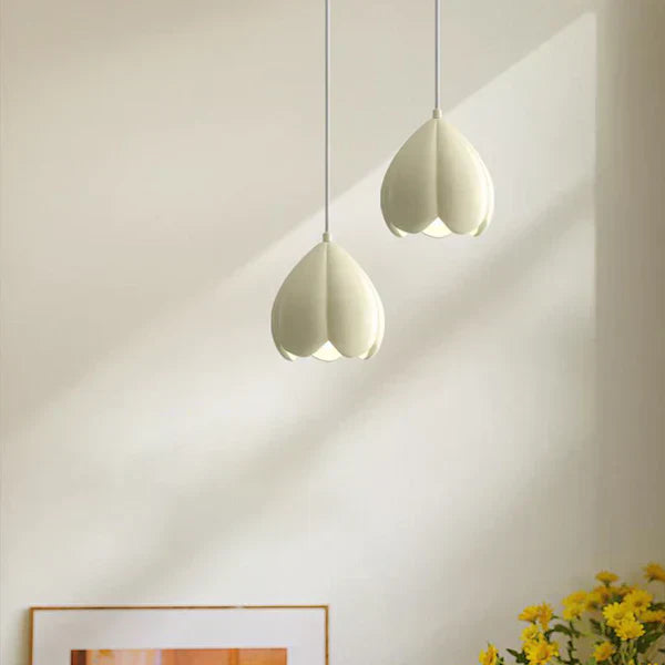 Marenelle Cream Glass Pendant Light With Subtle Warm Glow