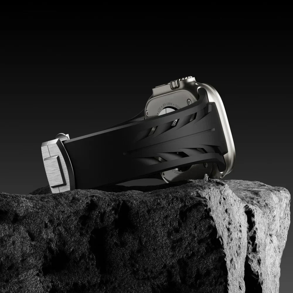 Premium Butterfly Buckle Rubber Band FKM For Apple Watch