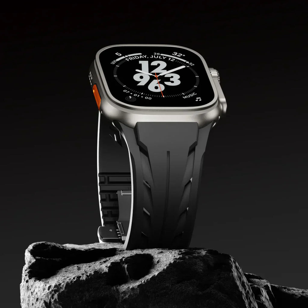 Premium Butterfly Buckle Rubber Band FKM For Apple Watch