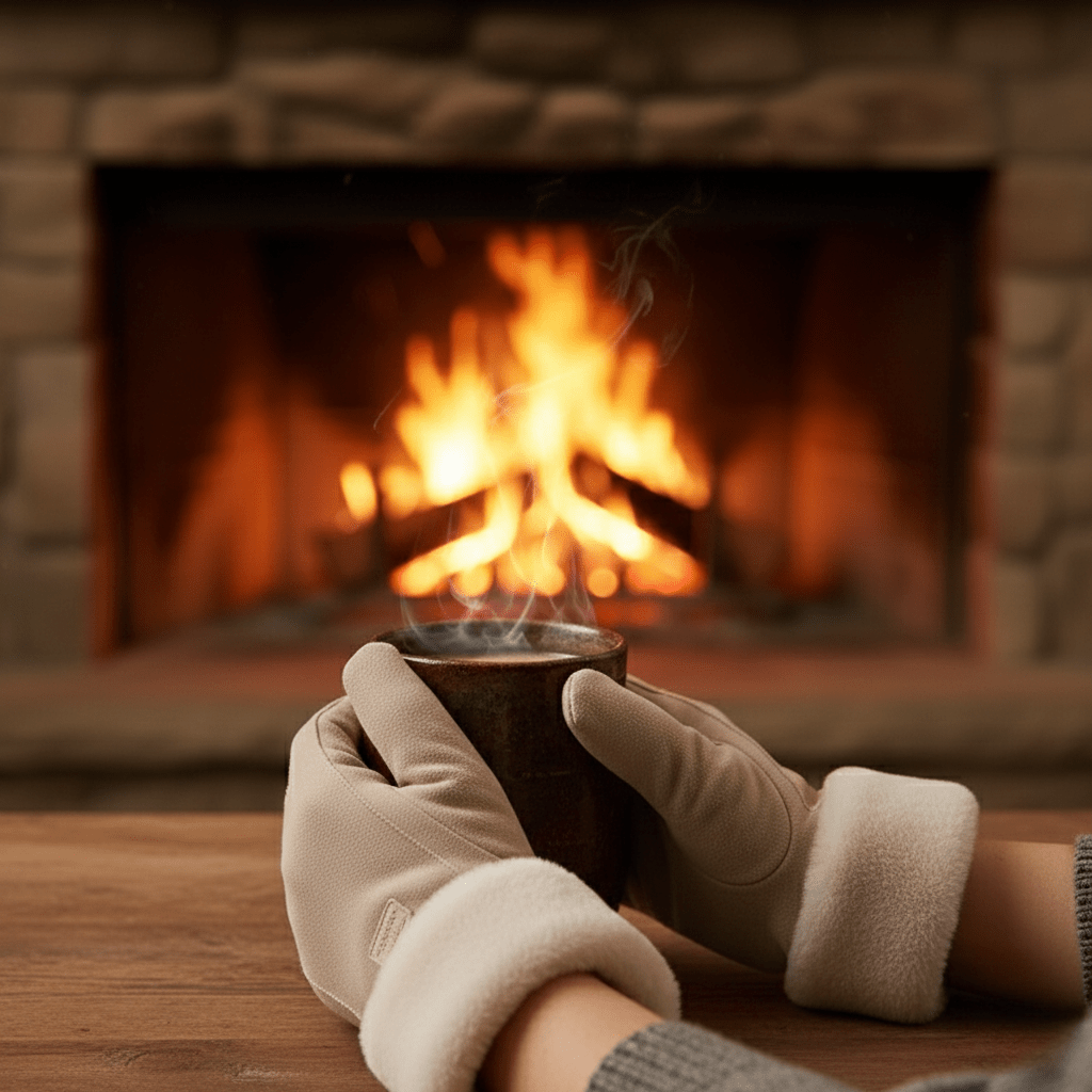 Guantes gruesos de ante AuroraEase para pantalla táctil para días fríos