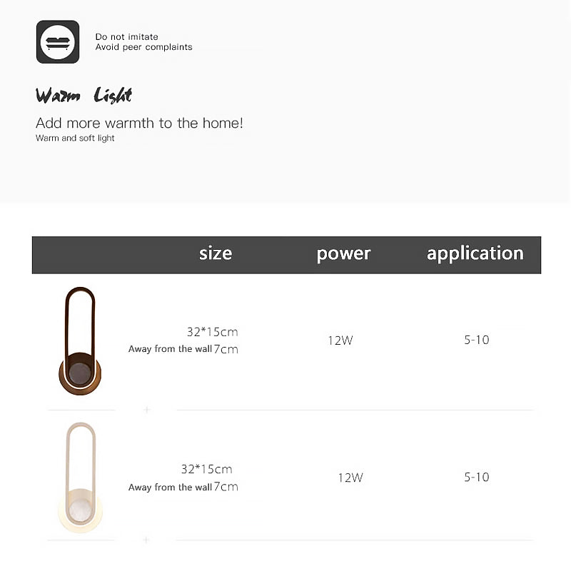 Nordix Nordic Style Adjustable Metal Bedside Wall Lamp