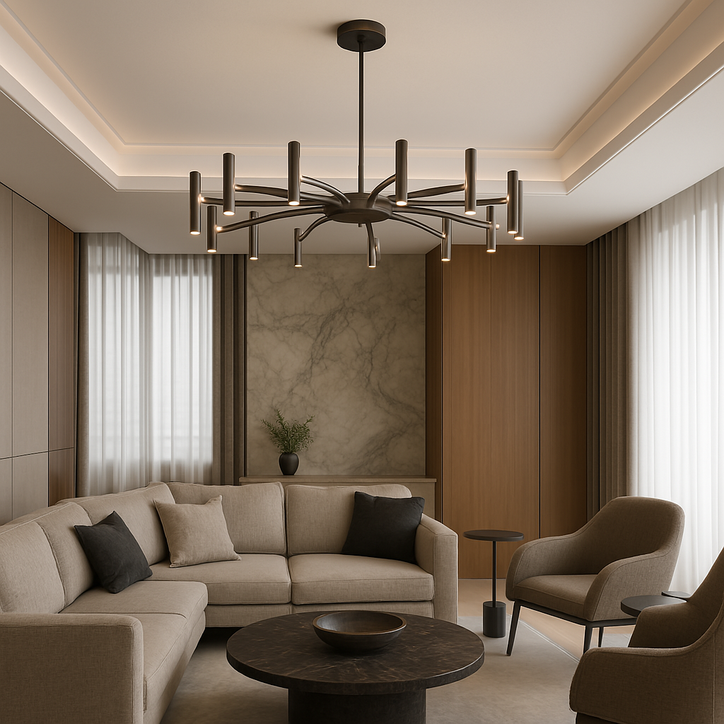 12-armet moderne lysekrone Ø100 cm sort smedejern soveværelse stue moderne LED loftslampe designerbelysning