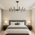 12-armet moderne lysekrone Ø100 cm sort smedejern soveværelse stue moderne LED loftslampe designerbelysning
