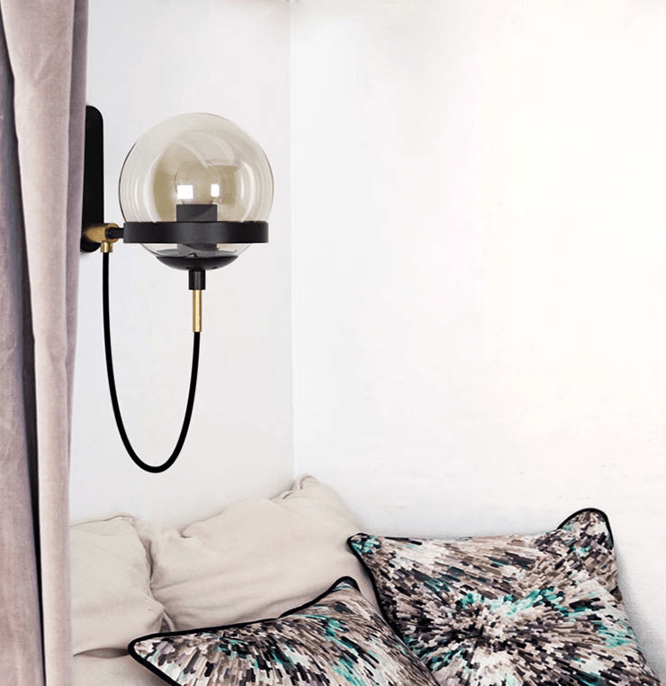 LumiSphere Modern Wall Lamp - Iron Sphere Light Fixture