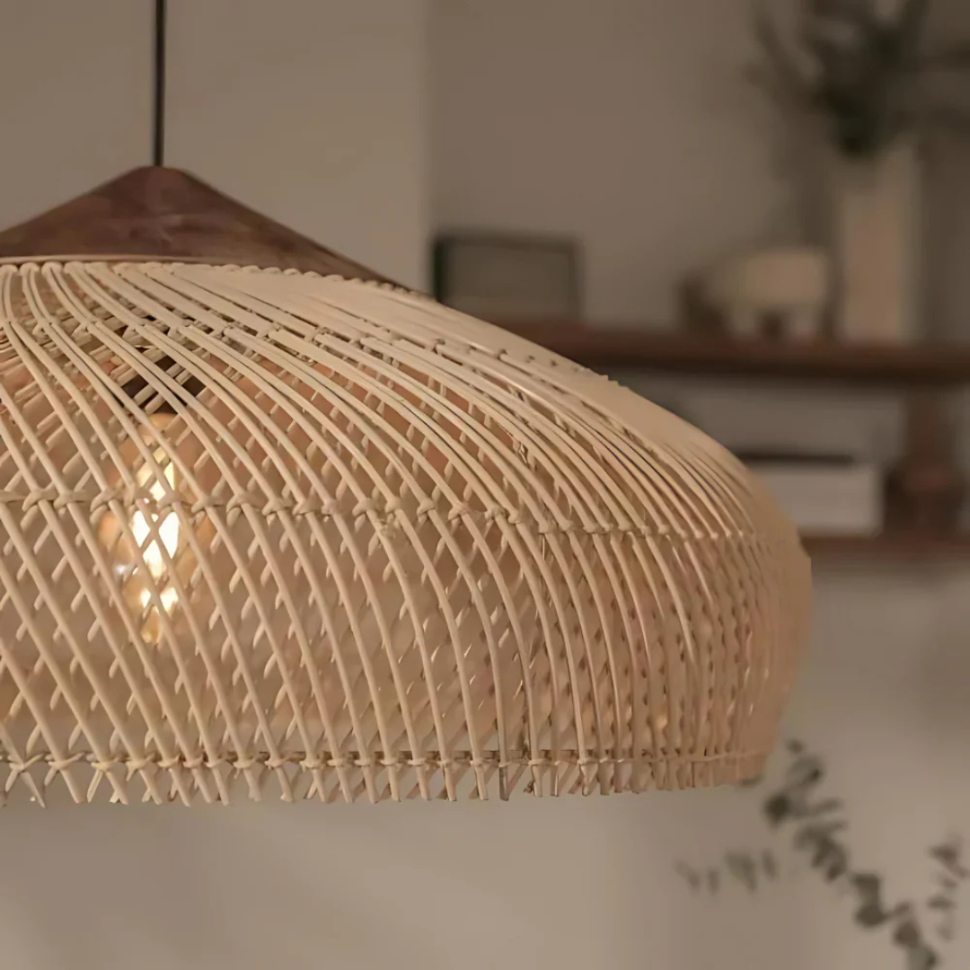 LumaRattan ručně tkané ratanové boho závěsné stropní světlo
